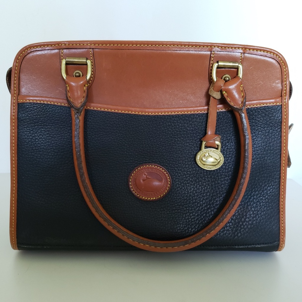 Dooney & Burke Black & Brown Leather Handbag w/ Strap